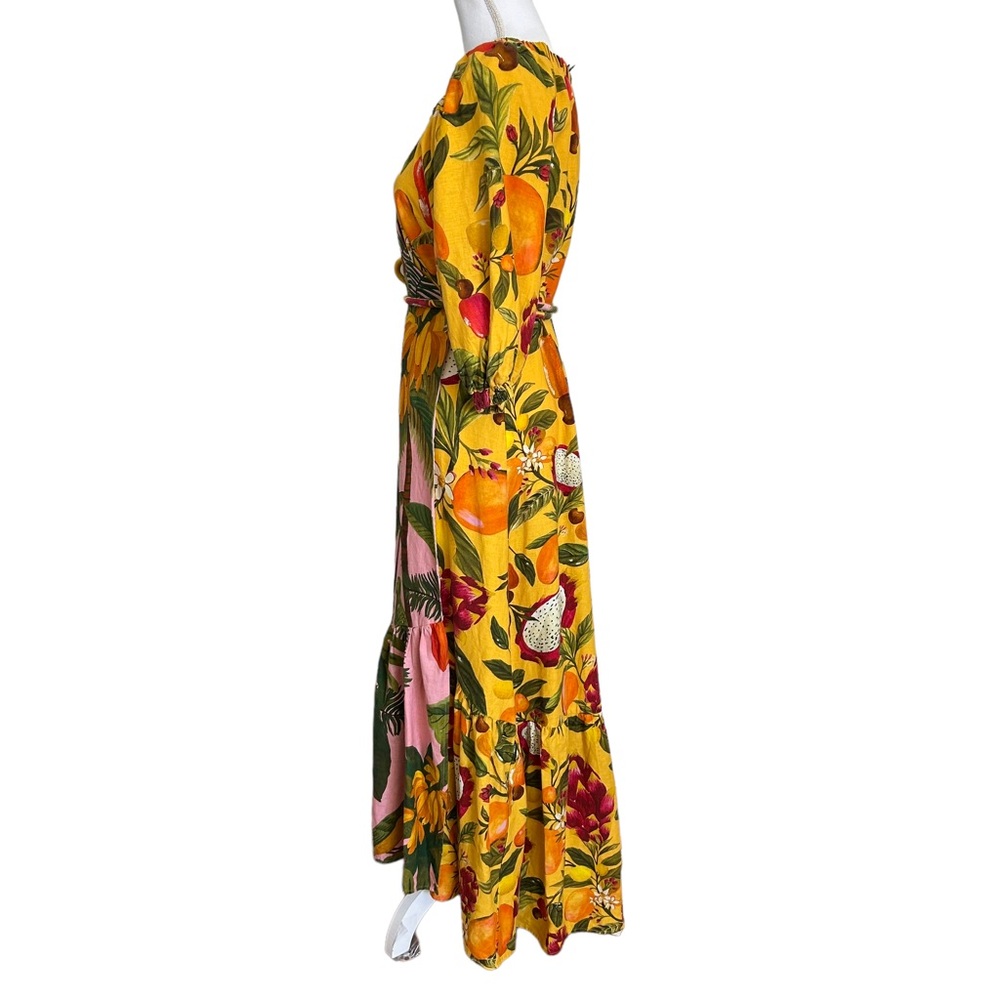 FARM Rio Mixed Prints Palm Tropical Midi Wrap Dress Medium - Picture 3 of 15